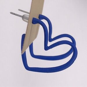 Blue Heart Hoop Earrings
